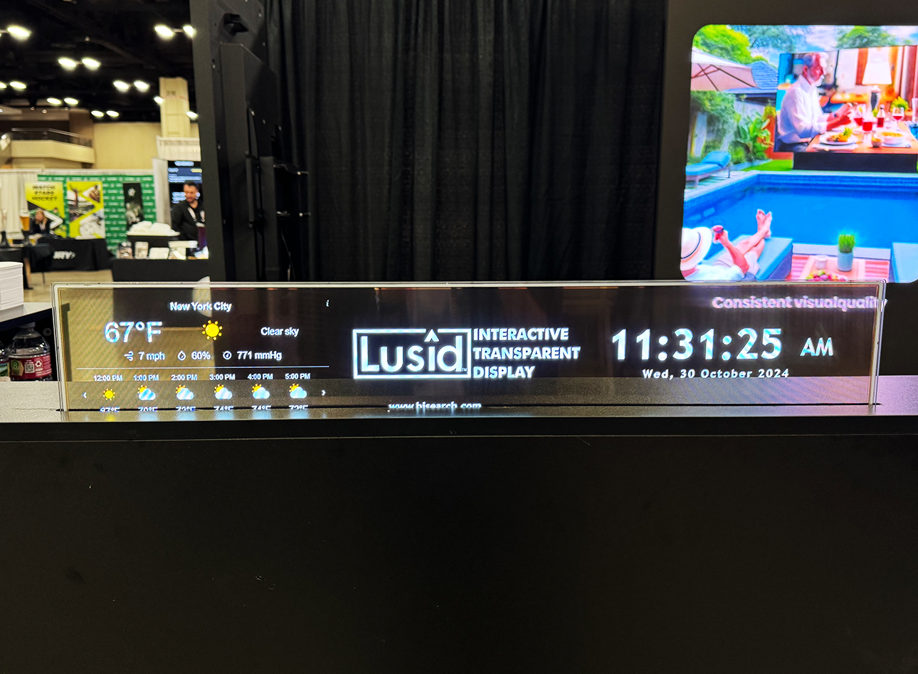 Transparent display showcased at an exhibition